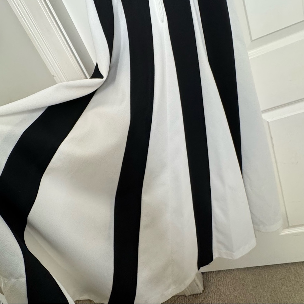 Vintage 60s/70s maxi Dress Harlequin Fit and Flare Size Medium Black and White - Picture 5 of 13